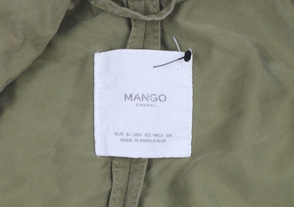 Womens UK Size 10 Mango Green Trench Coat