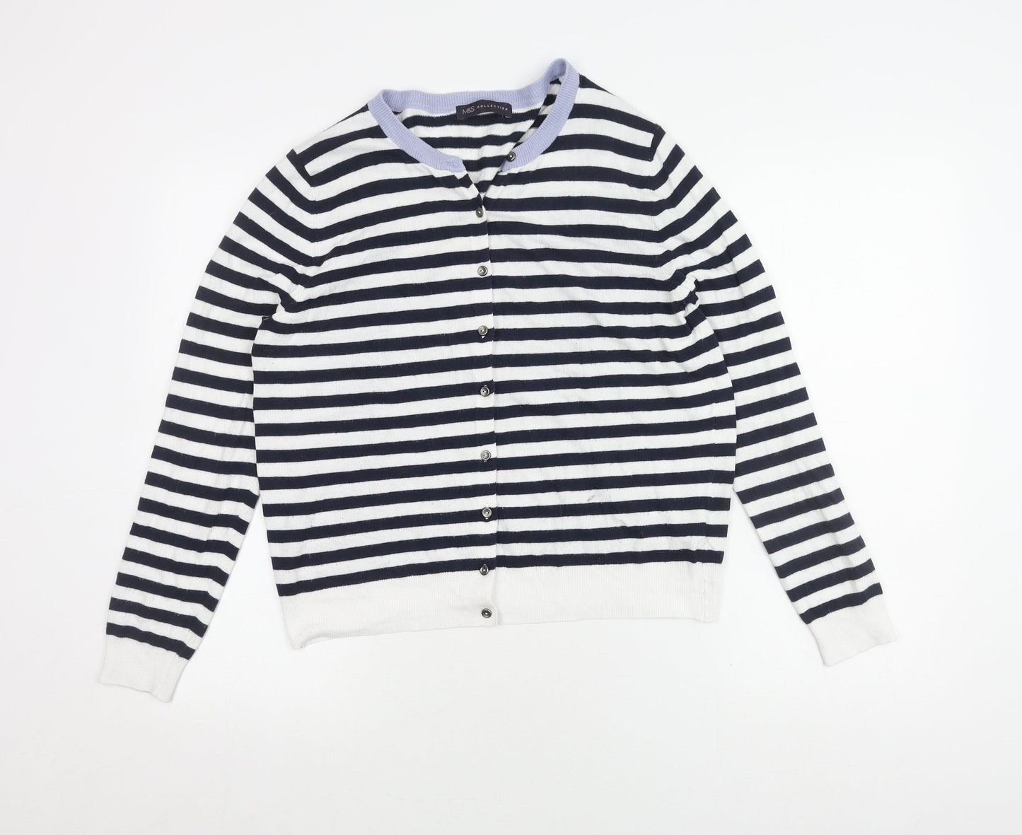Marks and Spencer Women's Multicoloured Striped Cardigan Size 16