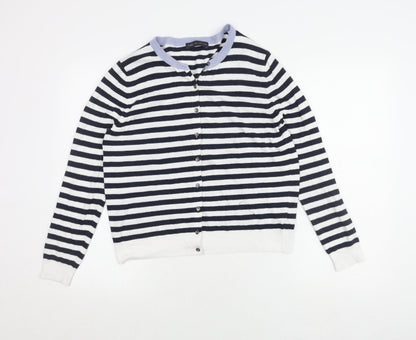 Marks and Spencer Women's Multicoloured Striped Cardigan Size 16