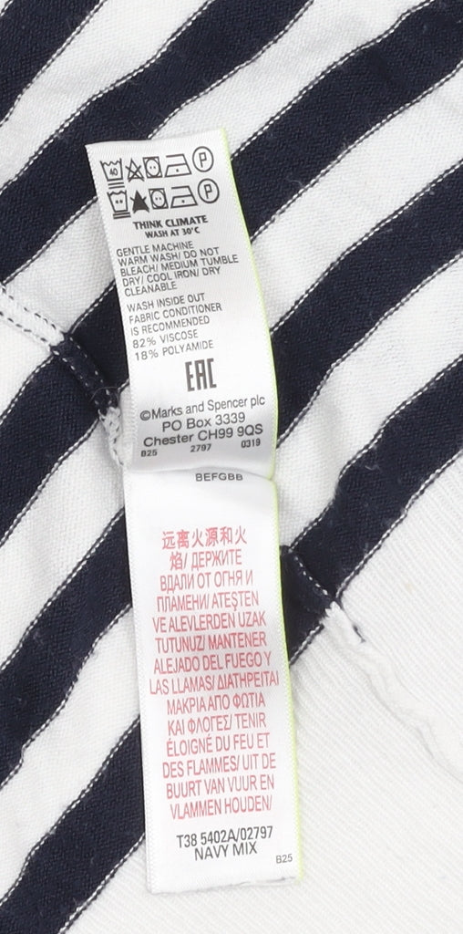 Marks and Spencer Women's Multicoloured Striped Cardigan Size 16