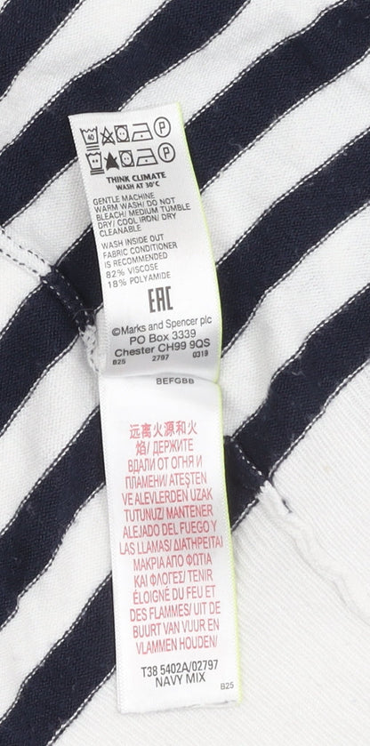 Marks and Spencer Women's Multicoloured Striped Cardigan Size 16