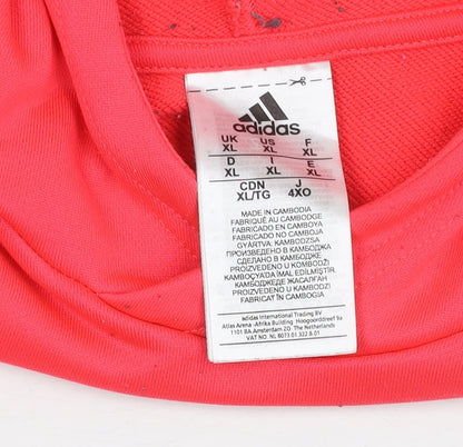 Mens UK Size XL adidas Red Pullover Hoodie