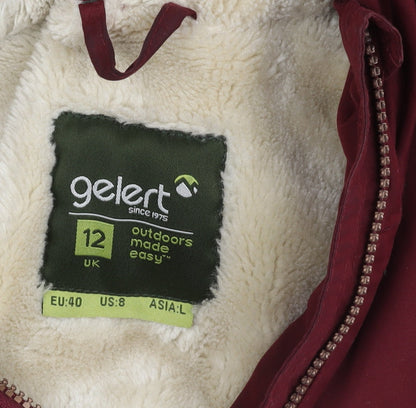 Gelert Women's Red Hooded Parka Jacket Size 12