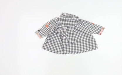 Mantaray Girls Grey Check Button-Up Shirt, 3-6 Months