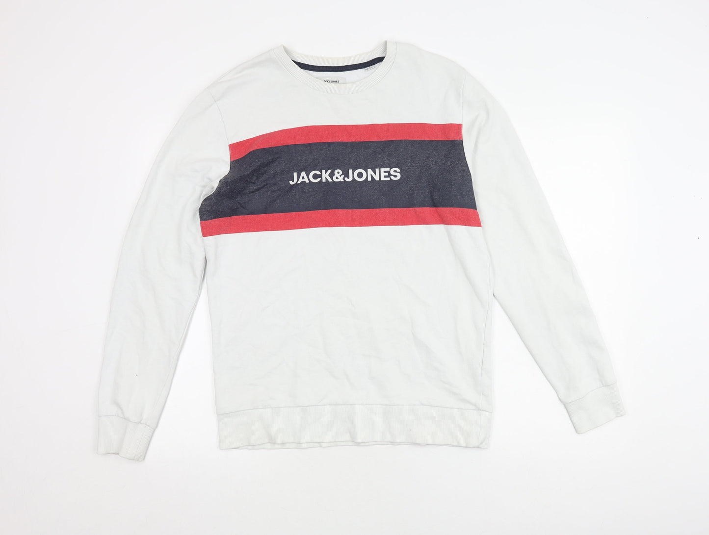 Mens UK Size M JACK & JONES White Pullover Sweatshirt