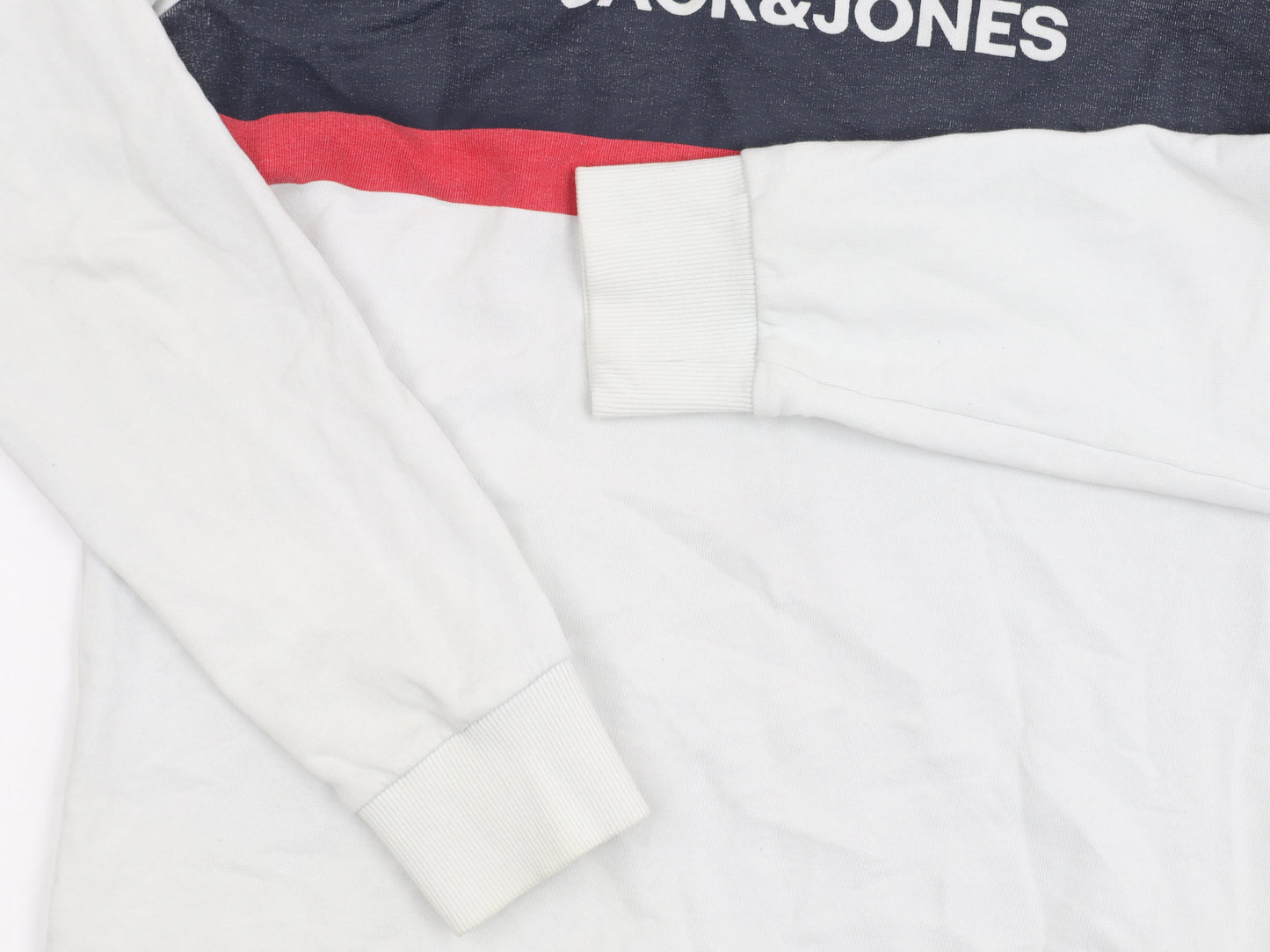 Mens UK Size M JACK & JONES White Pullover Sweatshirt