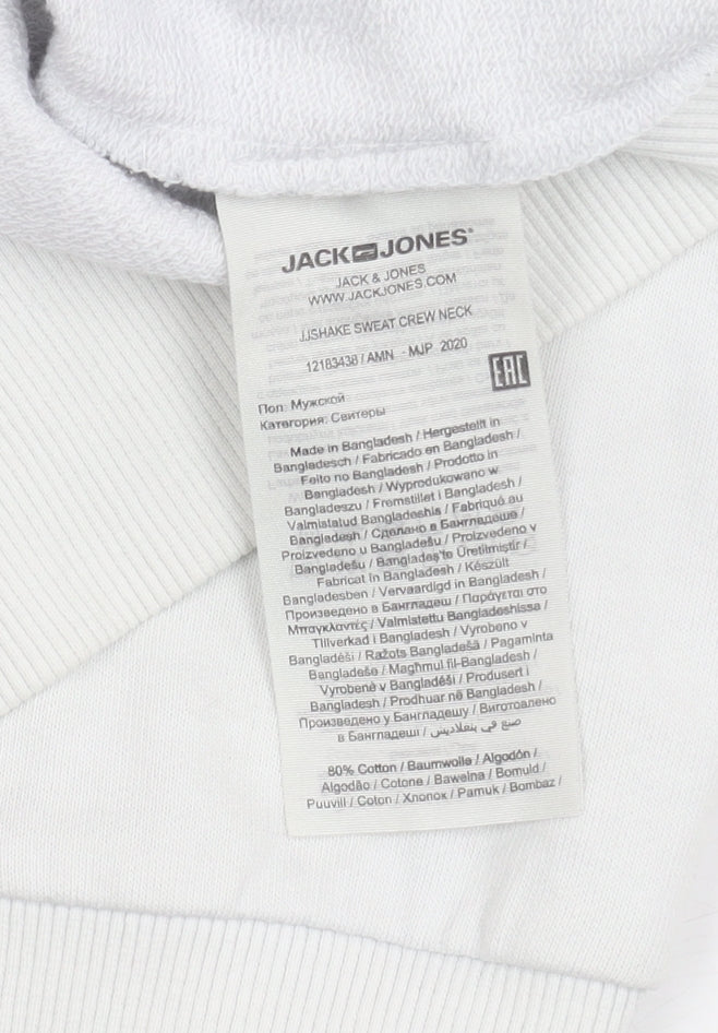 Mens UK Size M JACK & JONES White Pullover Sweatshirt
