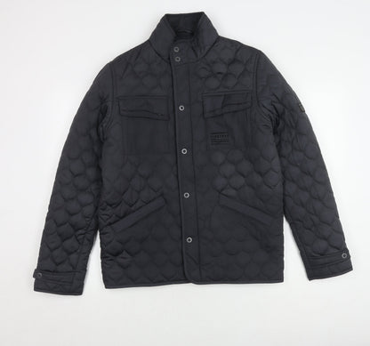 Mens UK Size S Firetrap Black Quilted Coat