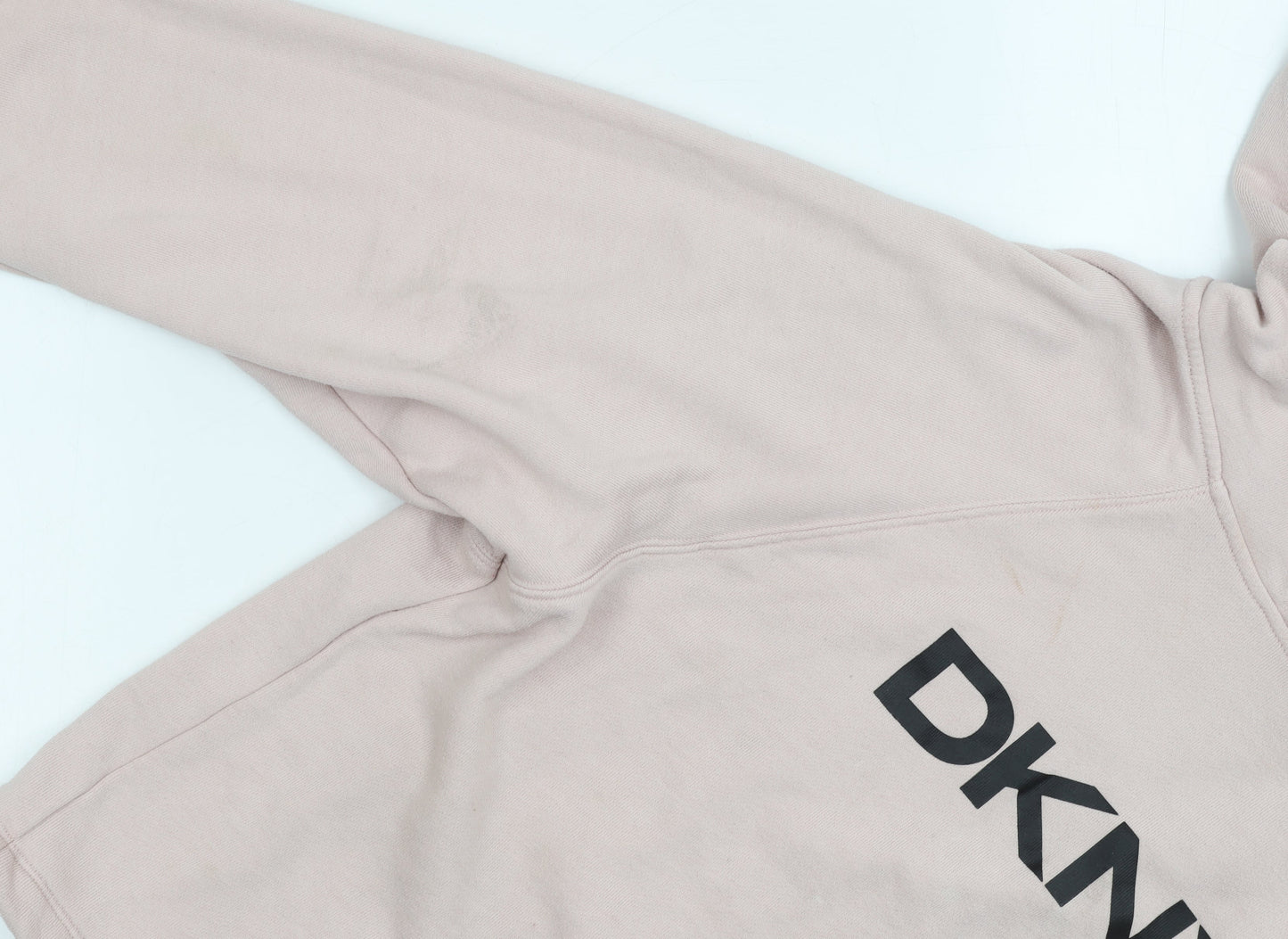 DKNY Women's Pink Logo Pullover Hoodie, Size S