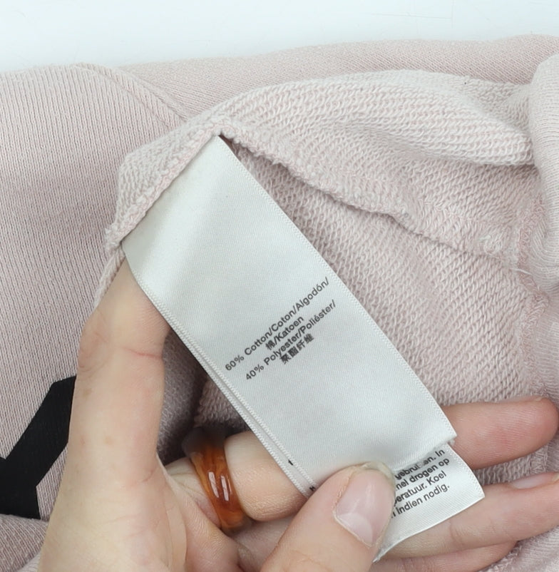 DKNY Women's Pink Logo Pullover Hoodie, Size S