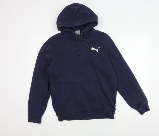 Mens UK Size S PUMA Blue Pullover Hoodie