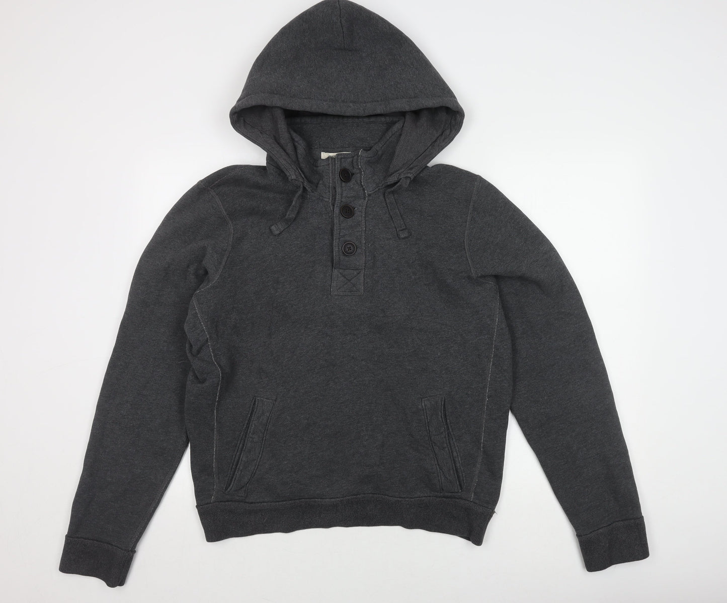 Abercrombie & Fitch Men's Grey Henley Hoodie M