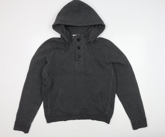 Abercrombie & Fitch Men's Grey Henley Hoodie M