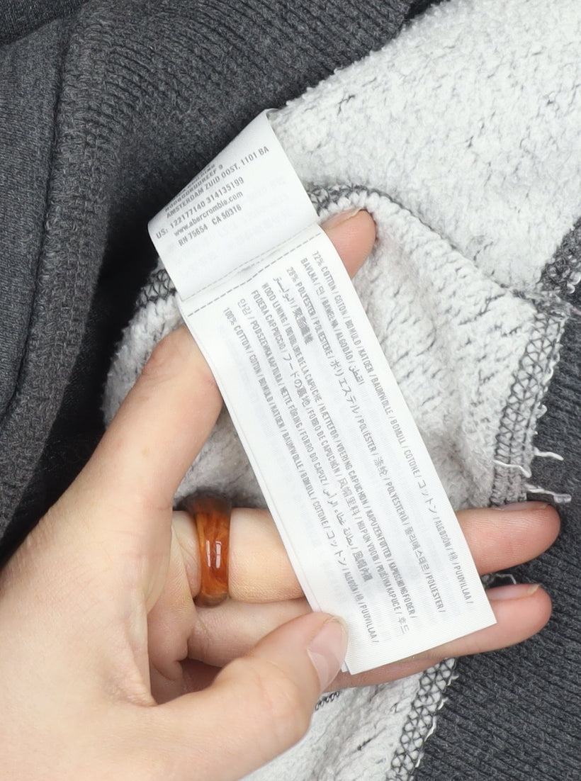 Abercrombie & Fitch Men's Grey Henley Hoodie M