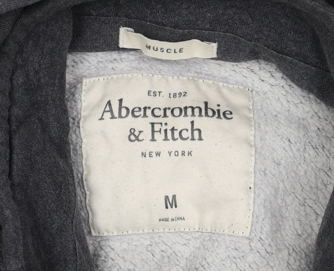 Abercrombie & Fitch Men's Grey Henley Hoodie M