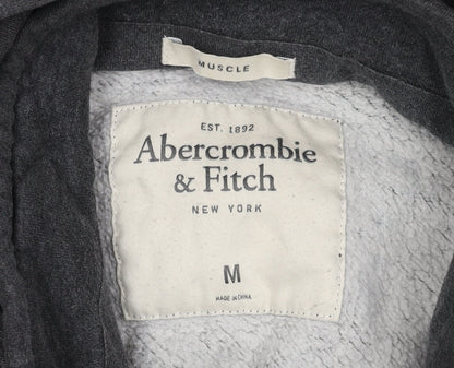 Abercrombie & Fitch Men's Grey Henley Hoodie M