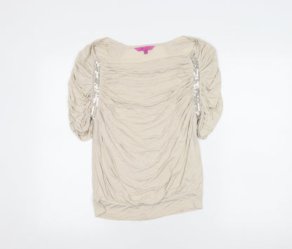 Womens UK Size 10 Jasper Conran Beige  Blouse