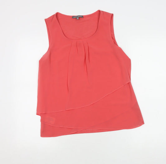 Laura Ashley Women’s Red Sleeveless Tunic Blouse Size 12
