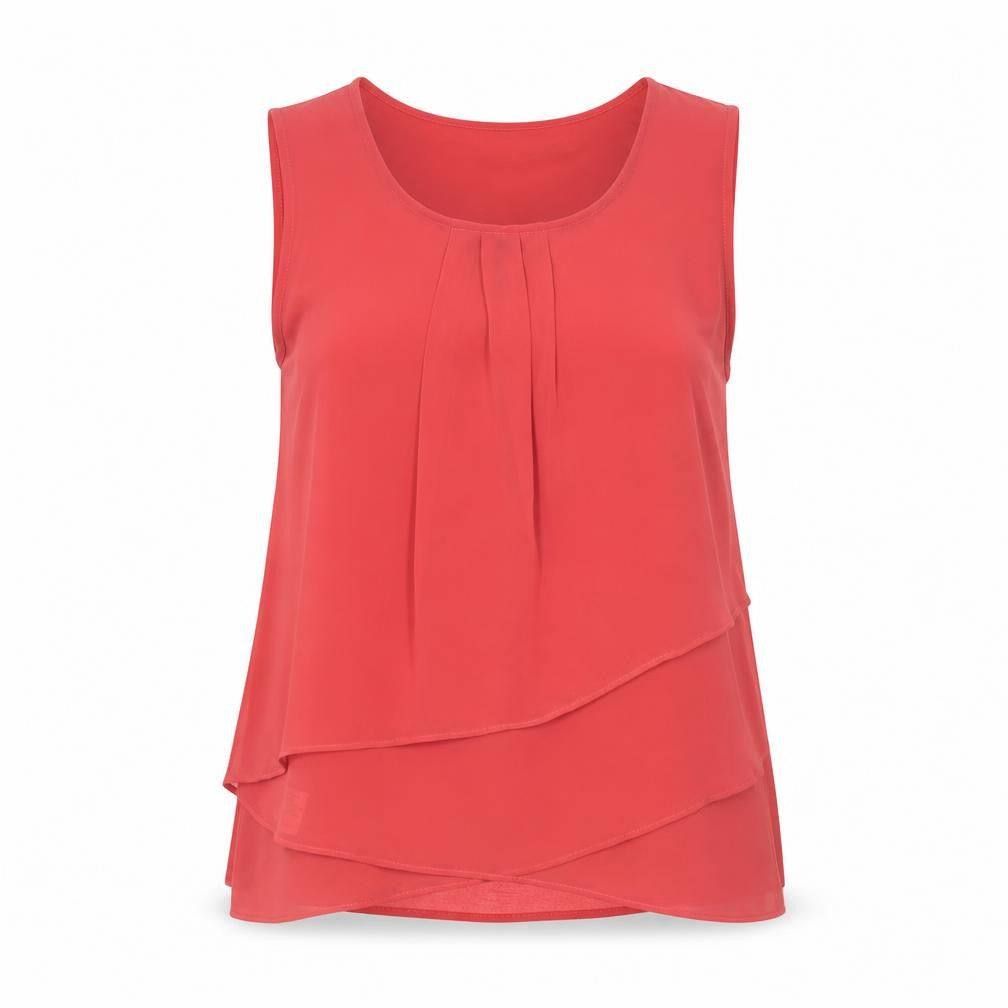 Womens UK Size 12 Laura Ashley Red Tunic Blouse