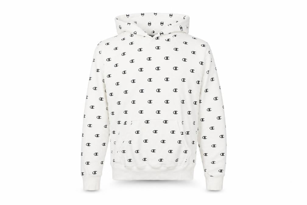 Mens UK Size S Champion White Pullover Hoodie