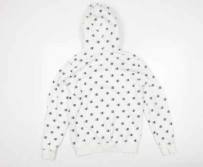 Mens UK Size S Champion White Pullover Hoodie