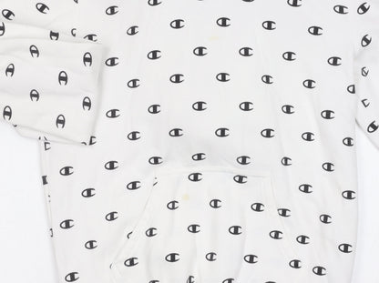 Mens UK Size S Champion White Pullover Hoodie