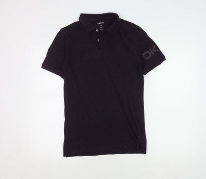 DKNY Men's Black Slim Fit Polo, XS, Short Sleeve