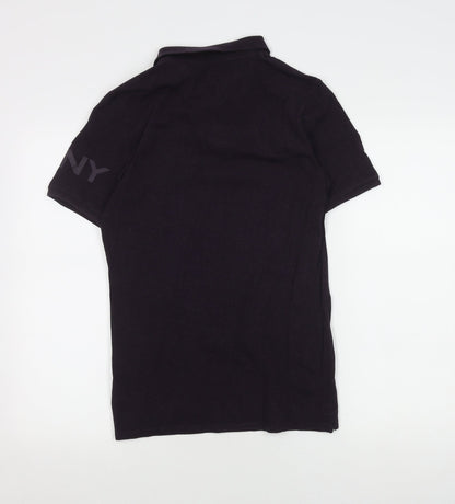 DKNY Men's Black Slim Fit Polo, XS, Short Sleeve