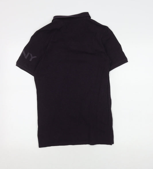 DKNY Men's Black Slim Fit Polo, XS, Short Sleeve