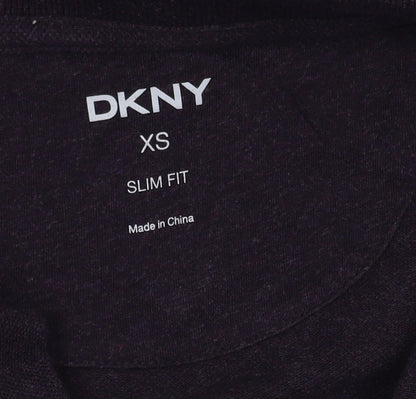 DKNY Men's Black Slim Fit Polo, XS, Short Sleeve