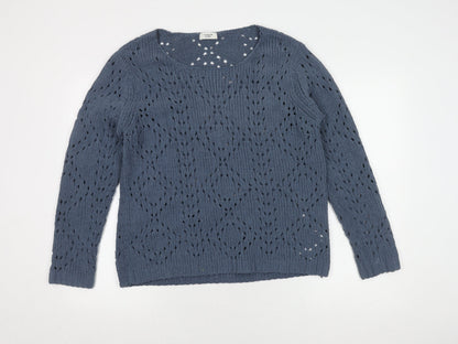 Womens UK Size L Jacqueline de Yong Blue Pullover Jumper