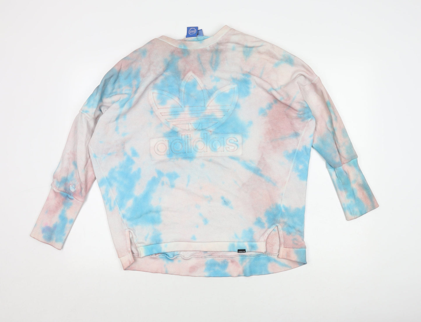 Adidas Women’s Blue Pink Tie-Dye Crew Neck Sweatshirt L