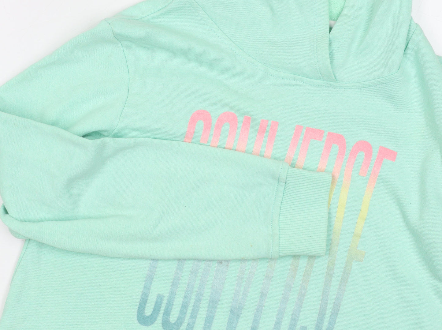 Converse Girls Green XL Pullover Hoodie, Logo, Hooded, Graphic Print