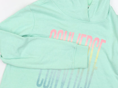Converse Girls Green XL Pullover Hoodie, Logo, Hooded, Graphic Print