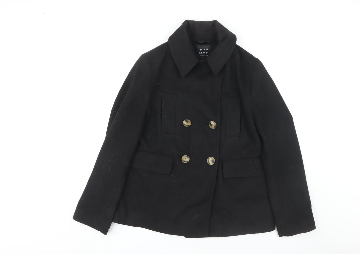 John Lewis Women's Black Pea Coat Size 8
