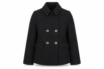Womens UK Size 8 John Lewis Black Pea Coat