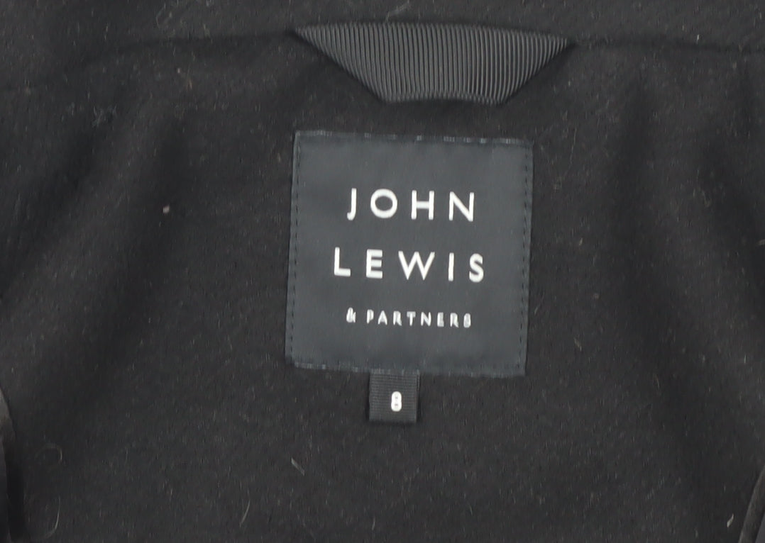 John Lewis Women's Black Pea Coat Size 8