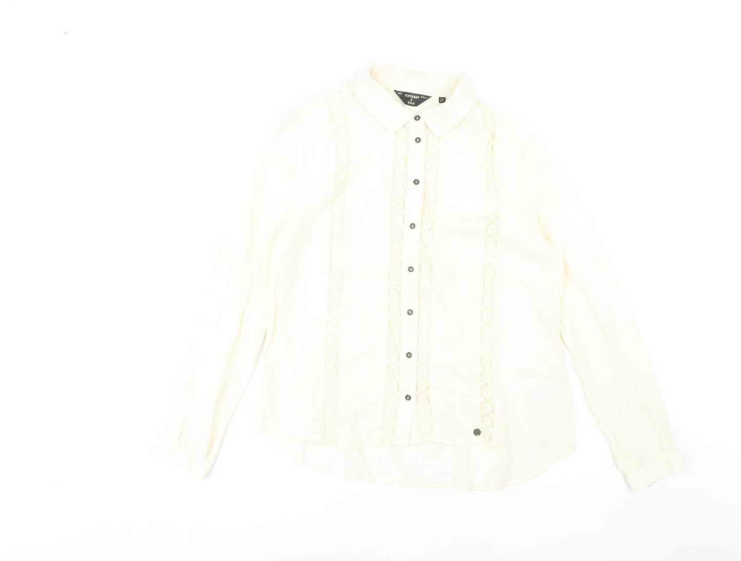 Womens UK Size 10 Superdry Ivory  Button-Up