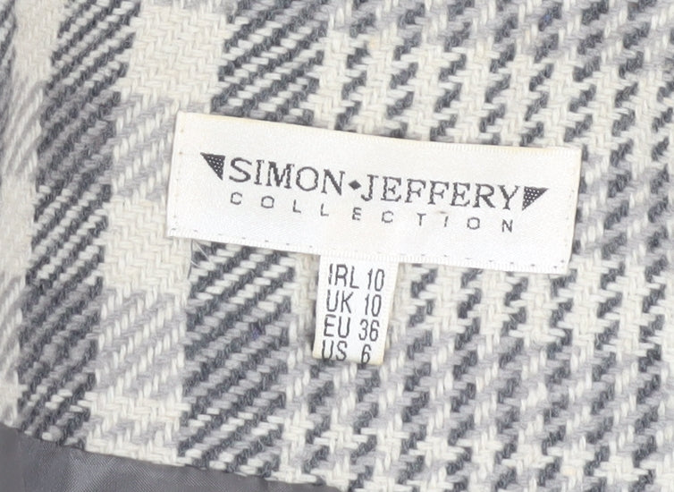 Simon Jeffery Women's Grey Check Blazer Size 10