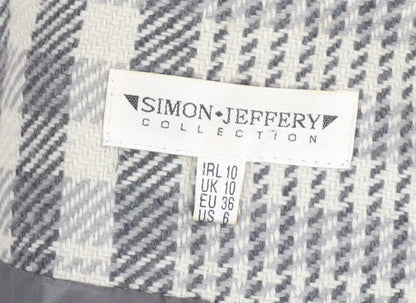 Simon Jeffery Women's Grey Check Blazer Size 10