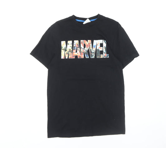 Marvel Men’s Black Comic T-Shirt, S, Short Sleeve Cotton