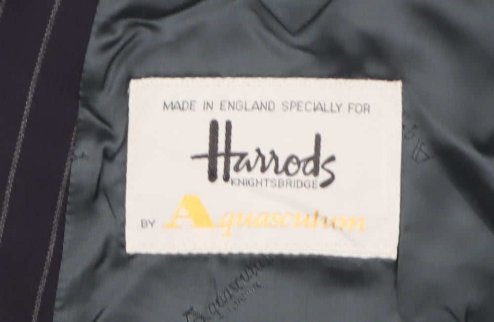 Aquascutum Men's Blue Striped Blazer Jacket, 44S