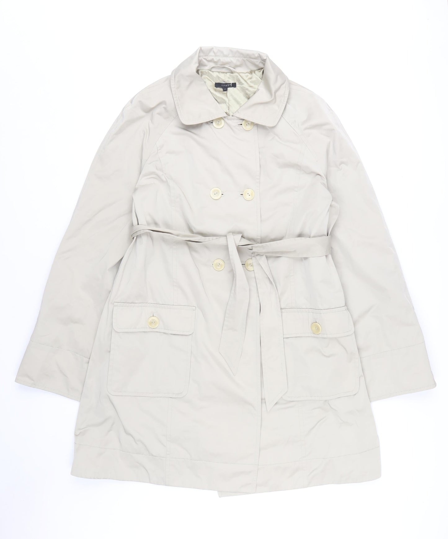 Womens UK Size 14 Linea Beige Trench Coat