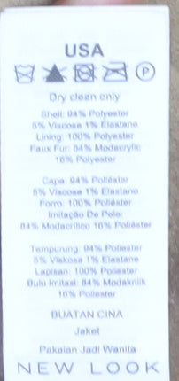 New Look Beige Women's Cape UK 12 Hooded Fur Trim