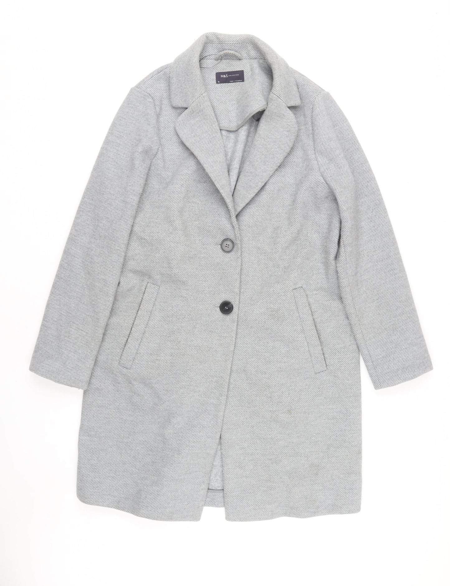 Womens UK Size 16 Marks and Spencer Grey Coat