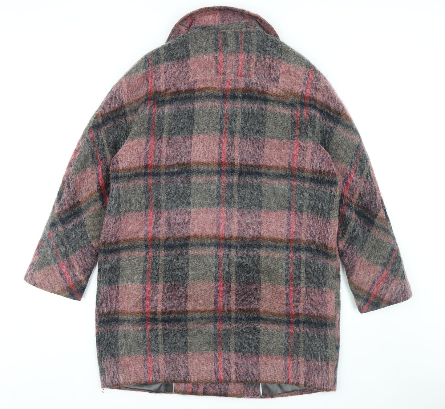 Phase Eight Women's Multicoloured Plaid Pea Coat Size 12
