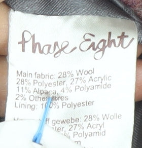 Phase Eight Women's Multicoloured Plaid Pea Coat Size 12