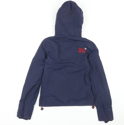 Womens UK Size XS Superdry Blue Windbreaker Coat