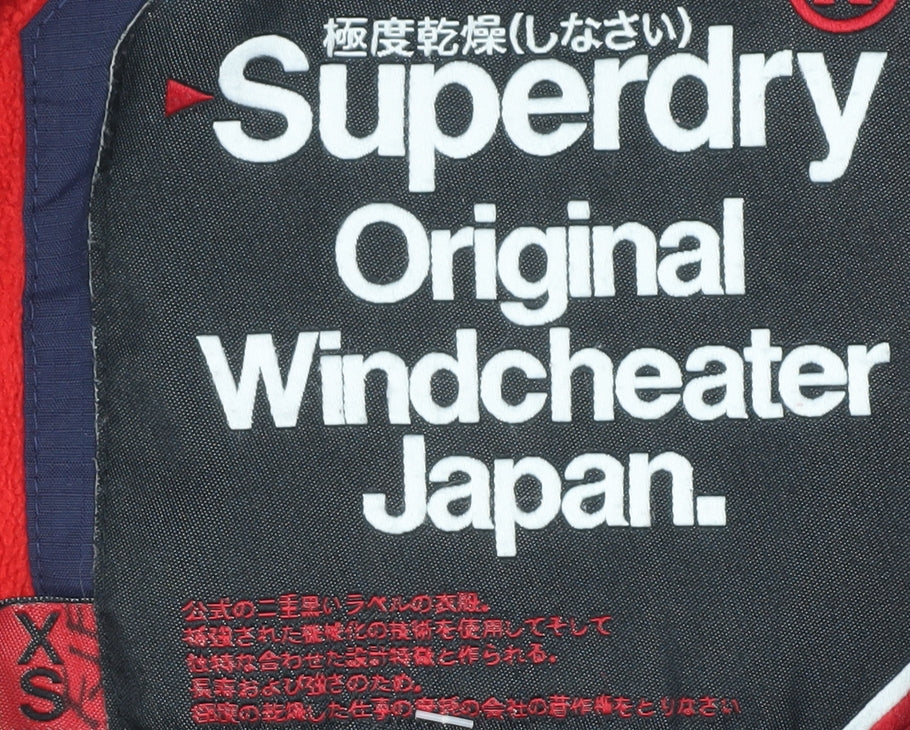 Womens UK Size XS Superdry Blue Windbreaker Coat