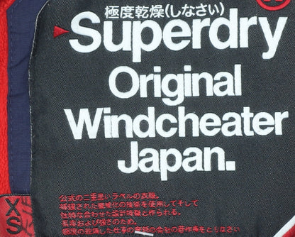 Womens UK Size XS Superdry Blue Windbreaker Coat